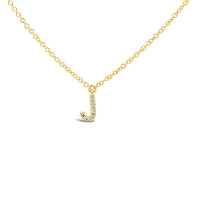 SHY CREATION 14K YELLOW GOLD 0.02CT "J" INITIAL NECKLACE