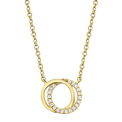 SHY CREATION 14K YELLOW GOLD 0.07CT KNOT NECKLACE