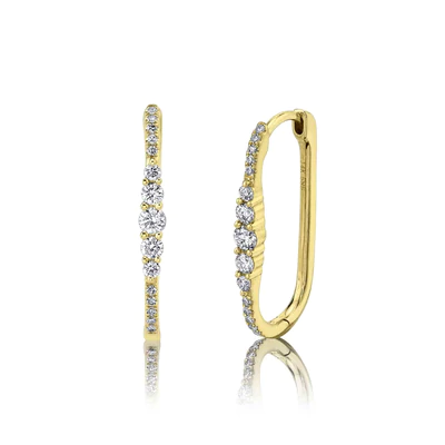 SHY CREATION 14K YELLOW GOLD 0.29CT OVAL HOOPS
