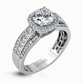 SIMON G 18K WHITE GOLD 0.66CT VS/G DIAMOND ENGAGEMENT RING MOUNTING (CENTER STONE SOLD SEPARATELY) FROM THE ENGAGEMENT RING COLLECTION
