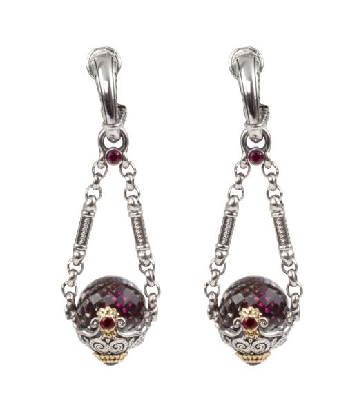 KONSTANTINO STERLING SILVER & 18K GOLD CRYSTAL CORUNDUM RHODOLITE FROM THE PYTHIA COLLECTION
