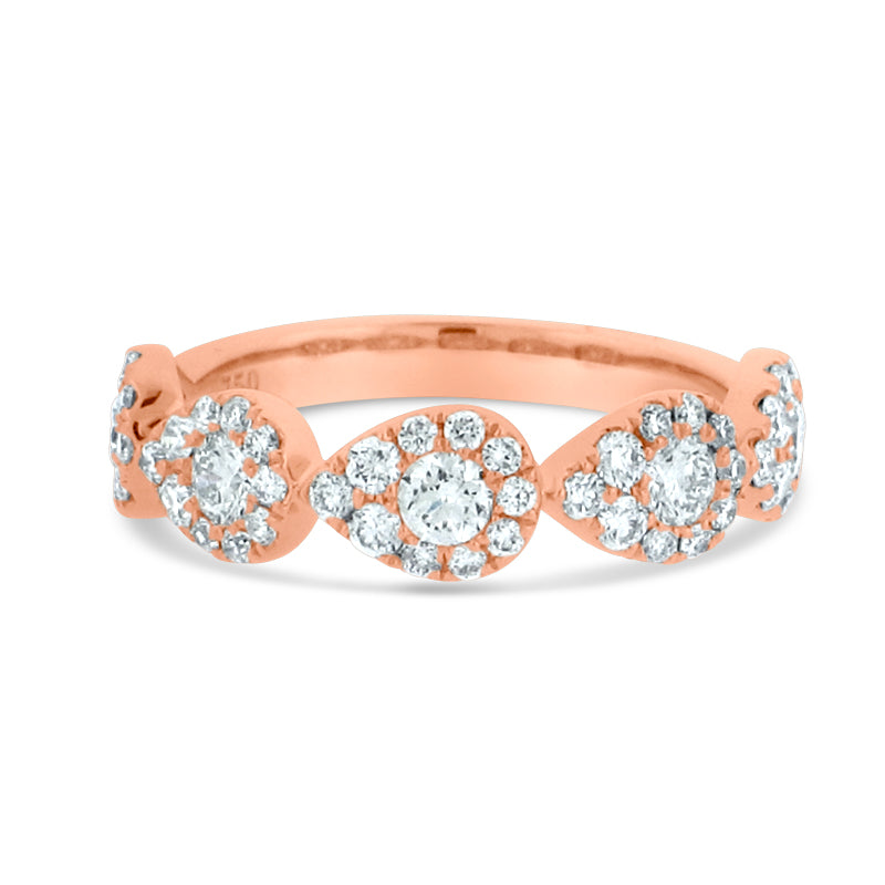 PRIVE' 18K ROSE GOLD  0.97CT DIAMOND PEAR SHAPED STACKING RING