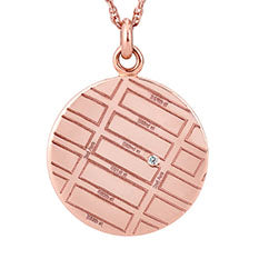 A.JAFFE  ROSE GOLD ROUND MAP PENDANT