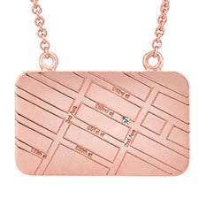A.JAFFE  ROSE GOLD MAP NECKLACE