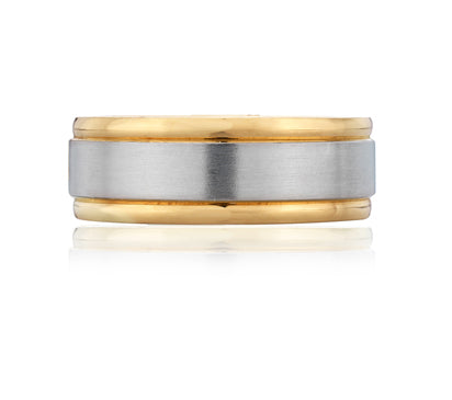 A.JAFFE CLASSICS BROAD DOUBLE BEVELED MEN'S RING
