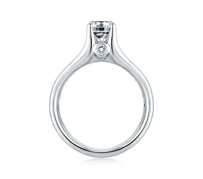 A.JAFFE CLASSICS CLASSIC CHANNEL SET WITH DIAMOND BEZELED PROFILE ENGAGEMENT RING 0.59