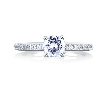 A.JAFFE CLASSICS DELICATE SINGLE ROW PAVÉ ENGAGEMENT RING 0.27             (not including center st