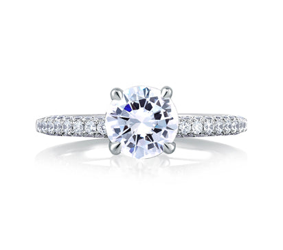 A.JAFFE CLASSICS DELICATE MICRO PAVÉ ENGAGEMENT RING 0.48             (not including center stone)