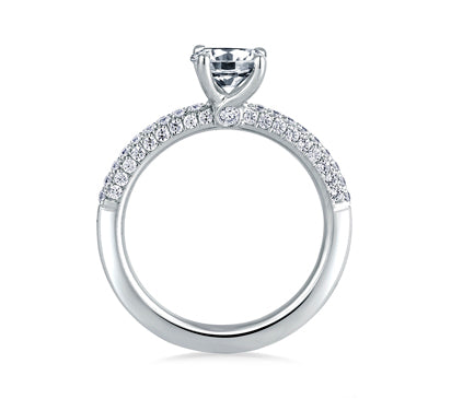 A.JAFFE CLASSICS DELICATE MICRO PAVÉ ENGAGEMENT RING 0.48             (not including center stone)