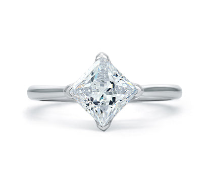 A.JAFFE QUILTED COLLECTION SIMPLE PRINCESS CUT QUILTED ENGAGEMENT RING 0.15            (not includi