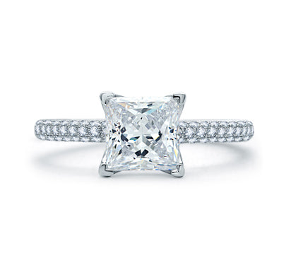 A.JAFFE QUILTED COLLECTION DELICATE PAVÉ PRINCESS CUT QUILTED ENGAGEMENT RING 0.54            (not