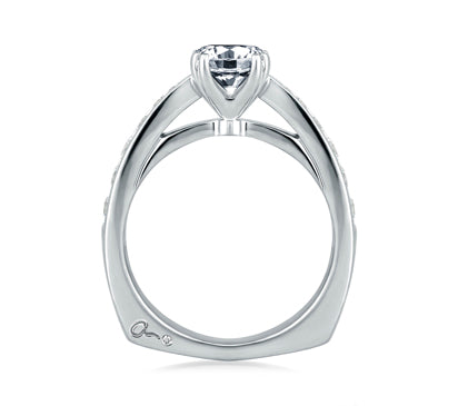 A.JAFFE CLASSICS CLASSIC PINCHED SHANK CATHEDRAL ENGAGEMENT RING 0.52             (not including ce