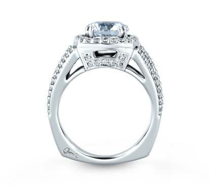 A.JAFFE METROPOLITAN SHOW STOPPER HALO ENGAGEMENT RING 0.6            (not including center stone)