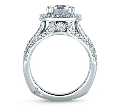 A.JAFFE METROPOLITAN ROUND HALO STATEMENT ENGAGEMENT RING 0.89             (not including center st