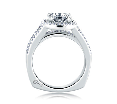 A.JAFFE METROPOLITAN ARCHITECTURAL THREE ROW HALO ENGAGEMENT RING 0.42             (not including c