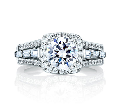 A.JAFFE METROPOLITAN SQUARE HALO ENGAGEMENT RING 1             (not including center stone)