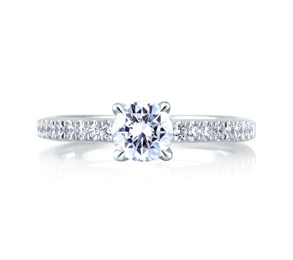 A.JAFFE CLASSICS CLASSIC PAVÉ WITH LOOP PROFILE SET ENGAGEMENT RING 0.27             (not including