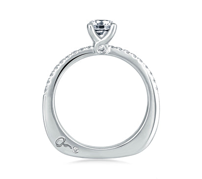 A.JAFFE CLASSICS CLASSIC PAVÉ WITH LOOP PROFILE SET ENGAGEMENT RING 0.27             (not including