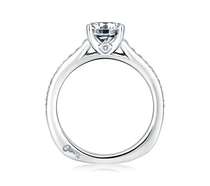 A.JAFFE CLASSICS SOLITAIRE WITH PAVÉ AND BEZEL SET PROFILE DIAMOND ENGAGEMENT RING 0.23