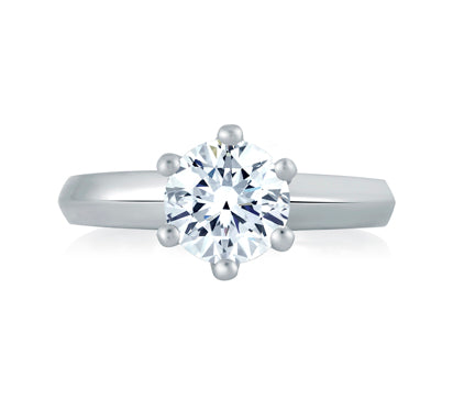A.JAFFE CLASSICS THE AVENUE SIX PRONG SOLITAIRE ENGAGEMENT RING 0            (not including center