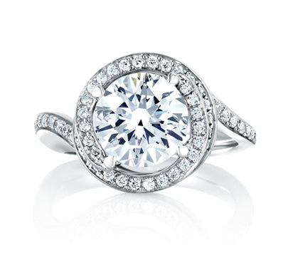 A.JAFFE METROPOLITAN HALO SWIRL ENGAGEMENT RING 0.43            (not including center stone)