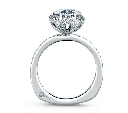 A.JAFFE SEASONS OF LOVE NATURE INSPIRED TULIP DIAMOND ENGAGEMENT RING 0.38             (not includi