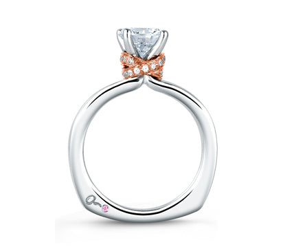 A.JAFFE SEASONS OF LOVE GOLDEN DOUBLE COLLAR CROSSOVER DESIGNER RING 0.09             (not includin