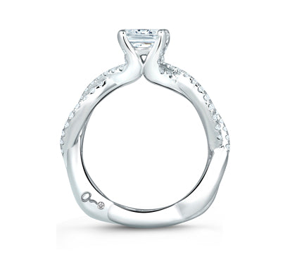 A.JAFFE SEASONS OF LOVE INFINITE CUSHION CUT ENGAGEMENT RING 0.49             (not including center