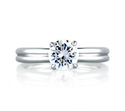 A.JAFFE SEASONS OF LOVE PINK STUDDED KNOT ENGAGEMENT RING 0.06             (not including center st