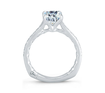 A.JAFFE QUILTED COLLECTION MODERN MEETS VINTAGE MICRO PAVÉ ASSCHER CUT DIAMOND CENTER QUILTED ENGAG