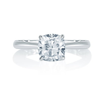 A.JAFFE QUILTED COLLECTION PEEK-A-BOO PAVÉ PROFILE CUSHION CENTER DIAMOND QUILTED ENGAGEMENT RING 0