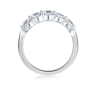 A.JAFFE CLASSICS CLASSIC FIVE STONE SHARED PRONG BAND 0.5