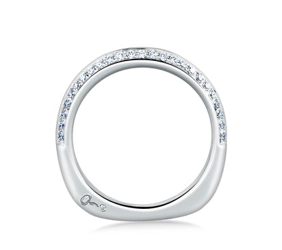 A.JAFFE METROPOLITAN KNIFE EDGE TWO ROW SIGNATURE BAND 0.27