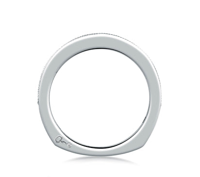 A.JAFFE ART DECO PAVÉ MILGRAIN SIGNATURE BAND 0.19