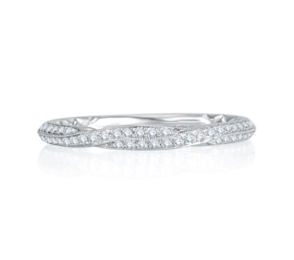 A.JAFFE QUILTED COLLECTION EXQUISITE DELICATE QUILTED ANNIVERSARY BAND 0.18