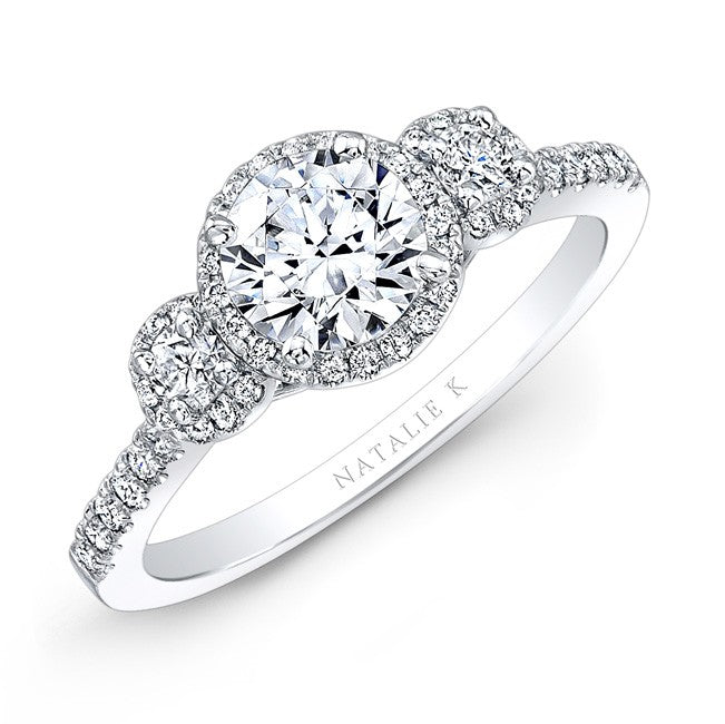 Natalie K  18k White Gold Diamond Engagement Ring (center stone sold separately)