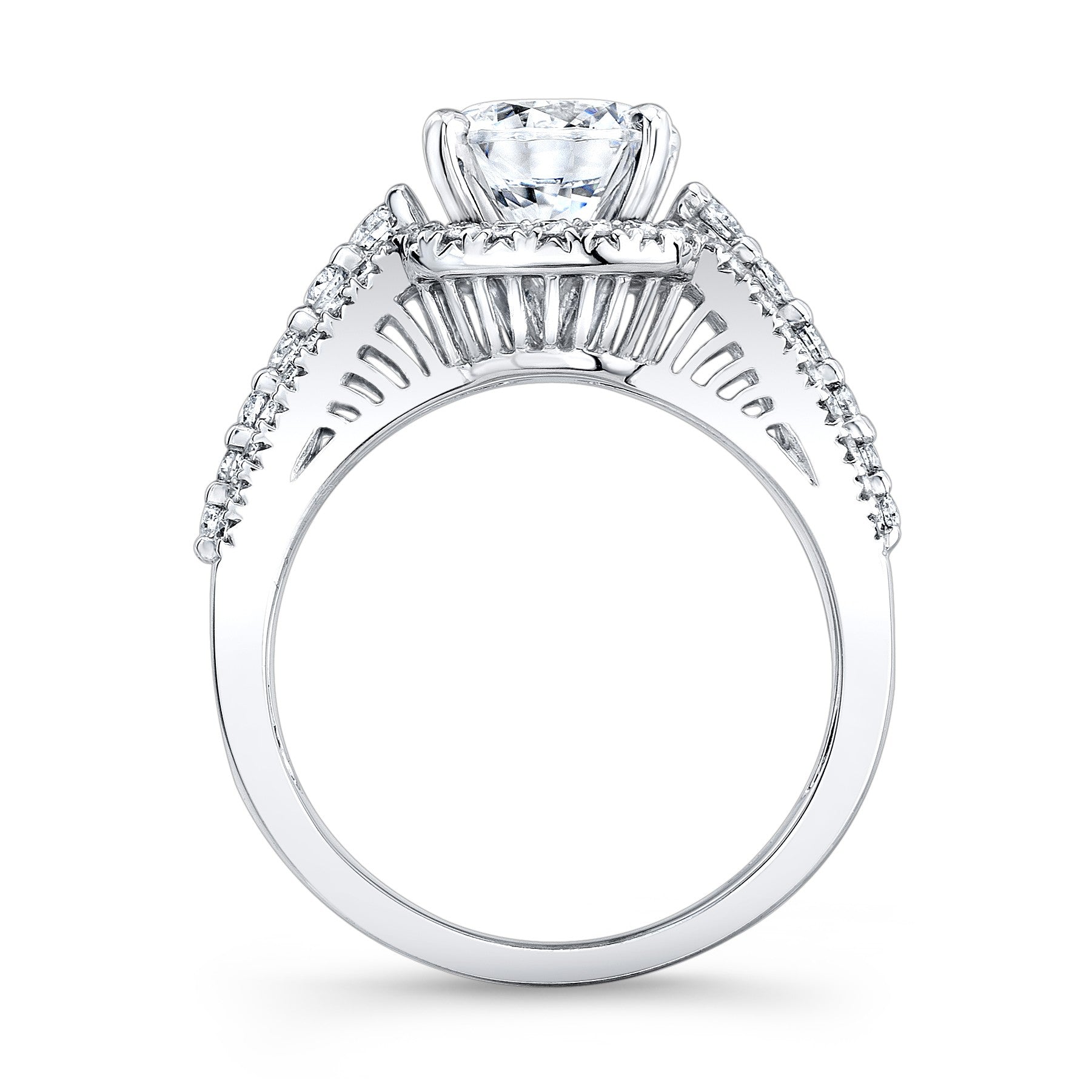 Natalie K  Platinum Diamond Halo Engagement Ring (center stone sold separately)