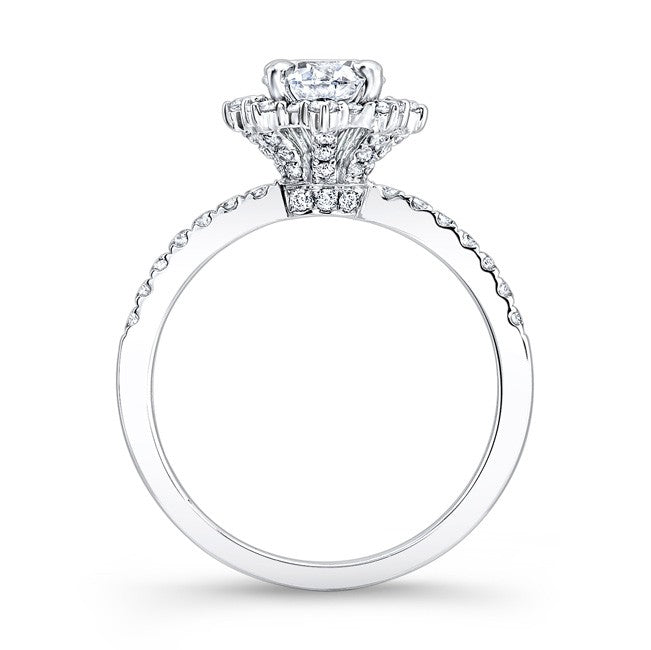Natalie K  18k White Gold Diamond Halo Engagement Ring (center stone sold separately)