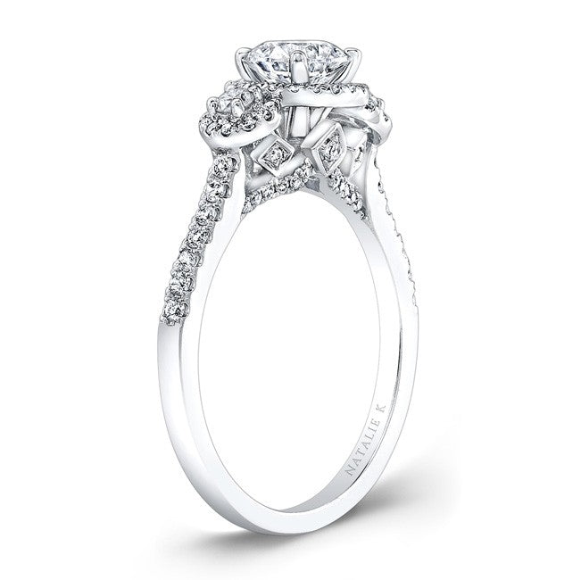 Natalie K  18k White Gold Diamond Engagement Ring (center stone sold separately)