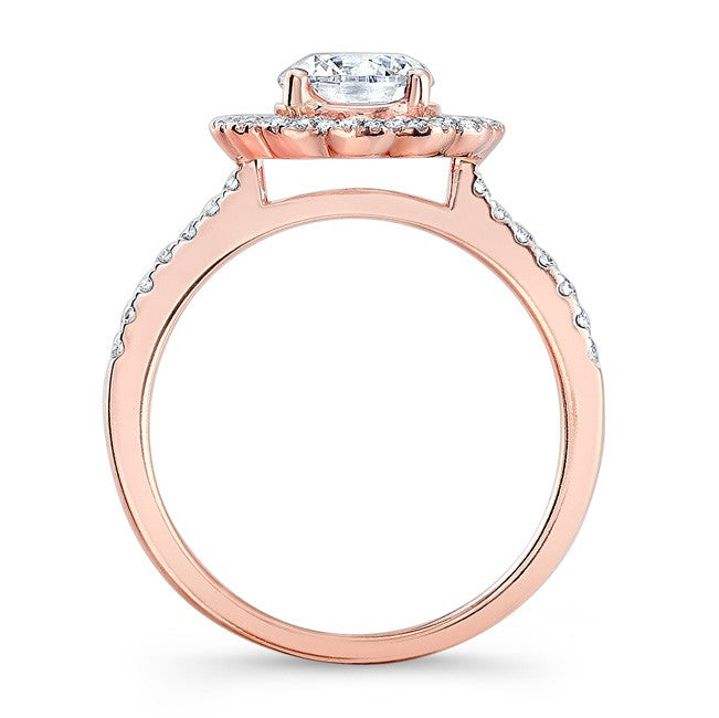 Natalie K  18k White and Rose Gold Twisted Shank Pink Diamond Engagement Ring (center stone sold separately)