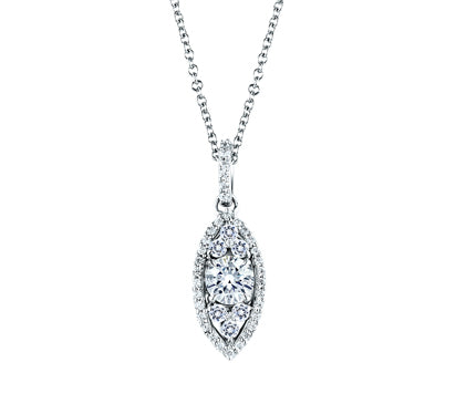 A.JAFFE METROPOLITAN HALO MARQUISE SHAPED PENDANT