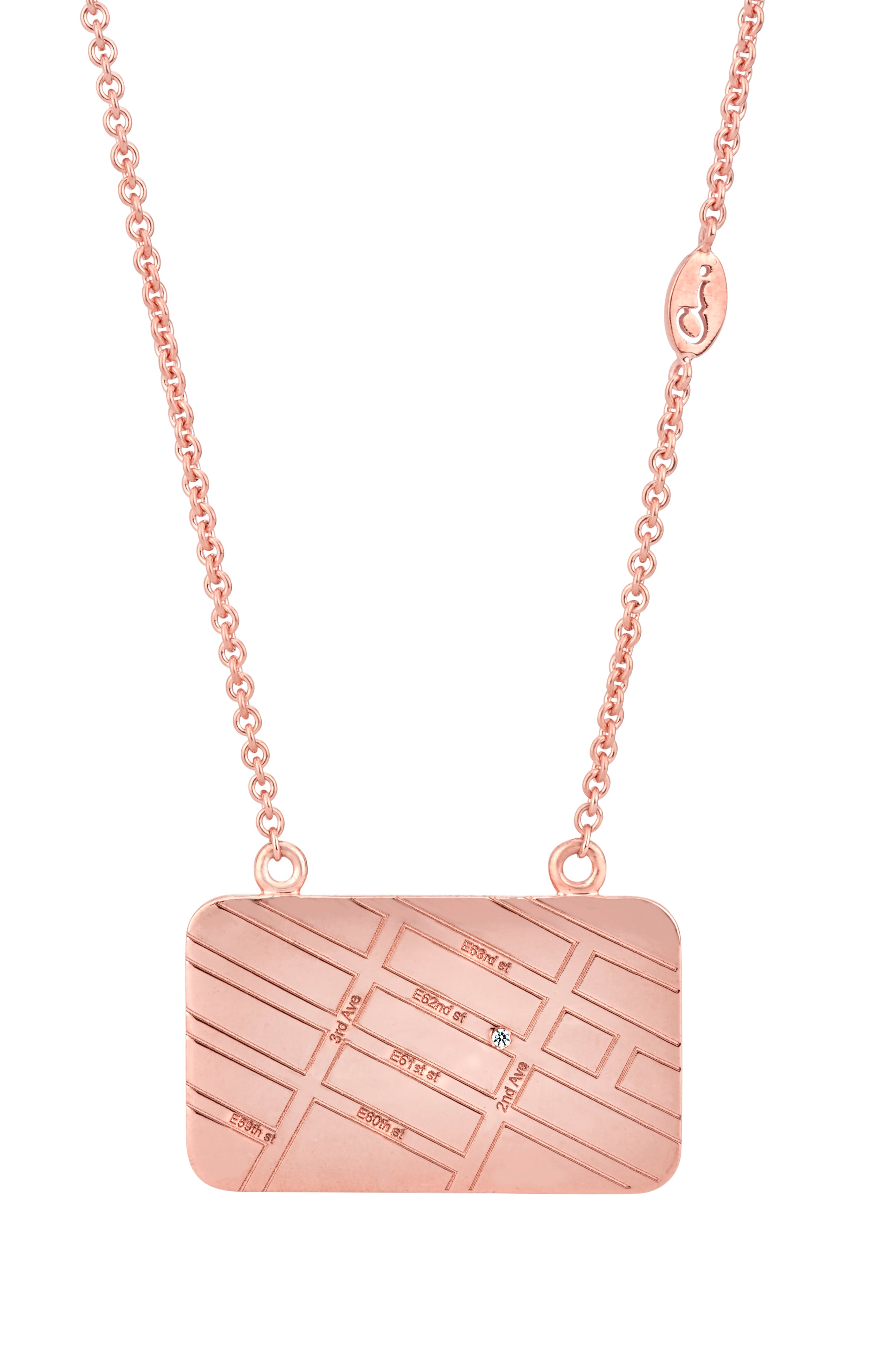 A.JAFFE  ROSE GOLD MAP NECKLACE