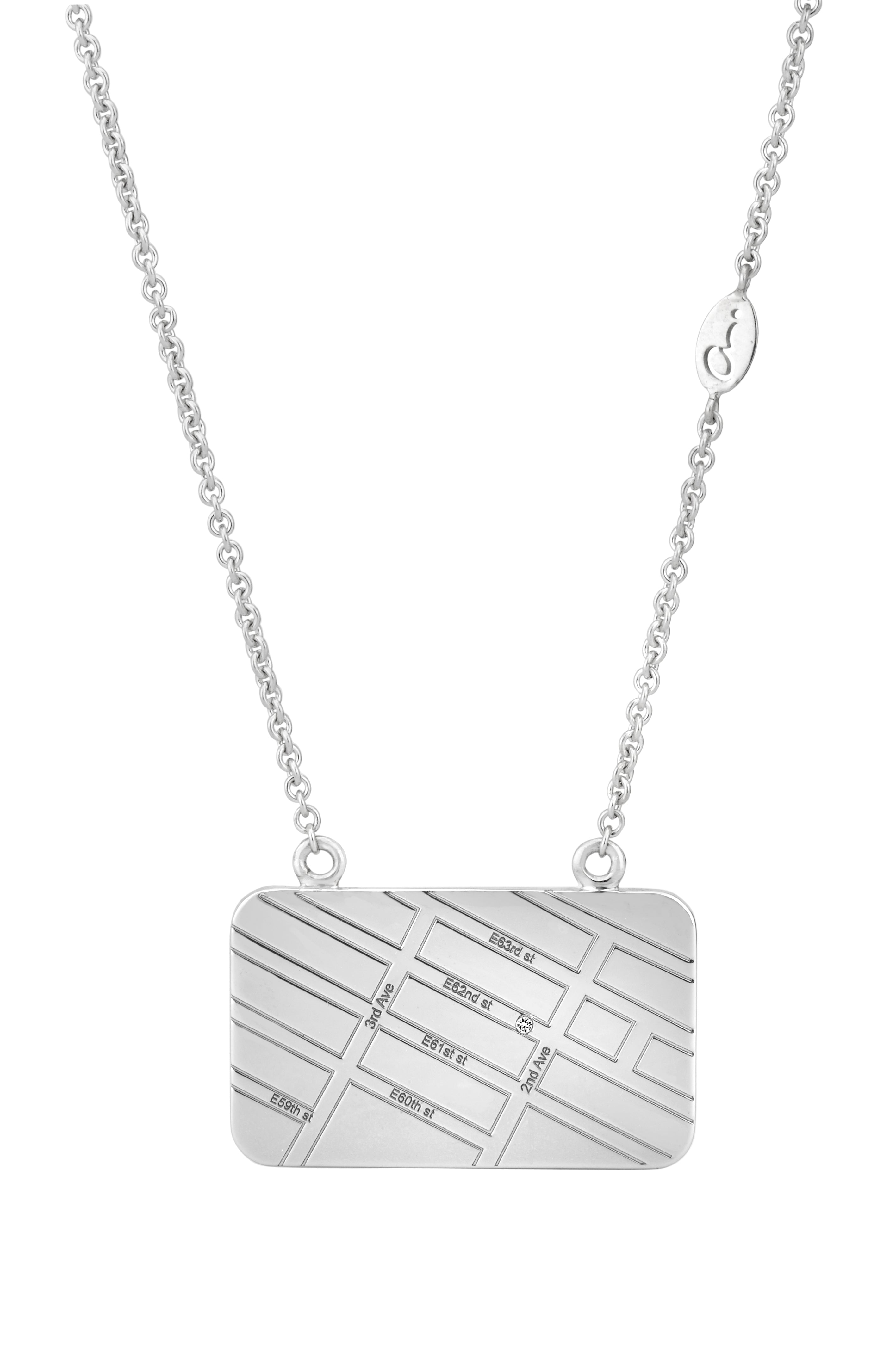 A.JAFFE  STERLING SILVER MAP NECKLACE