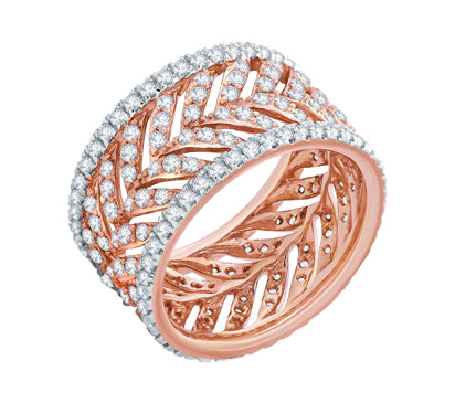 A.JAFFE ART DECO SHARED PRONG AND FRENCH PAVÉ SETTINGS ANNIVERSARY RING