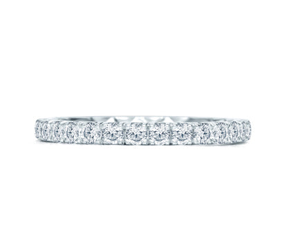 A.JAFFE QUILTED COLLECTION HALFWAY FRENCH PAVÉ QUILTED ANNIVERSARY BAND 0.49